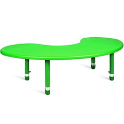 Legs for the table. Ripeng 35"W x 65"L Half Moon Activity Table Kidney Plastic Activity Table Height Adjustable Preschool Daycare Table Metal Leg for 