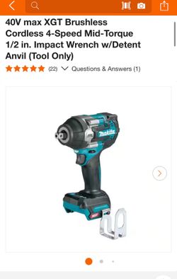 40V max XGT Brushless Cordless 4-Speed Mid-Torque 1/2 in. Impact Wrench w/Detent Anvil