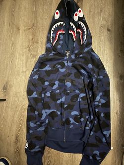 BAPE Shark Full-Zip Hoodie Blue Camo
