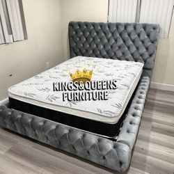 New Queen Bed Frame With Mattress 