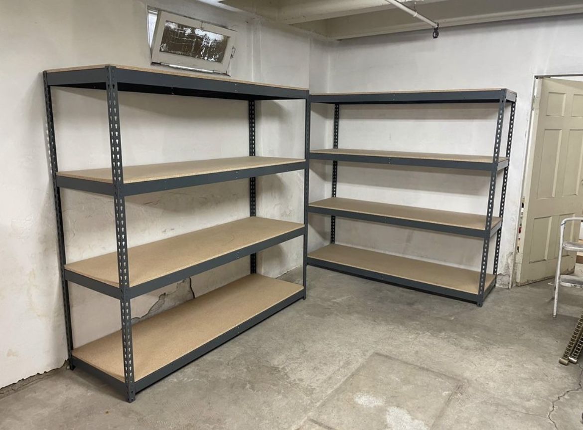 Garage Shelving 72 in W x 24 in D Boltless Shed Storage Shelves Heavy Duty Stronger than Home Depot & Lowes Racks Delivery & Assembly Available