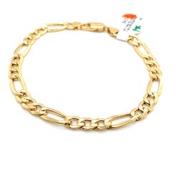 14k Gold Bracelet 8” Hollow Figaro 6mm 5grams 140560 23 No