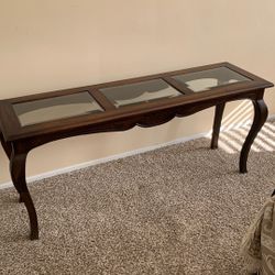 Dark Wood Entry Console Table 