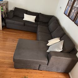 Grey L Shaped Sectional Couch