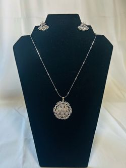sterling silver necklace and earring set