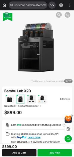 Bambu Lab X2D AMS Combo 3d printer