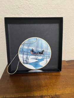 P. Buckley Moss Winter Sleigh Ornament