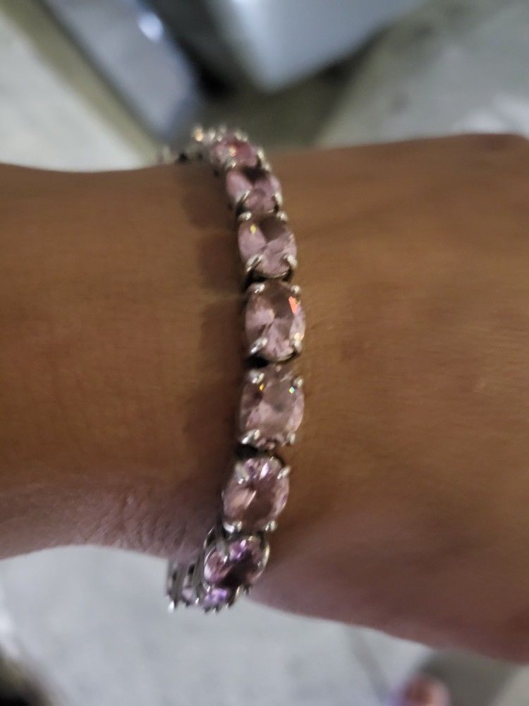 Gorgeous 80+ Carat Pink Topaz Tennis Bracelet