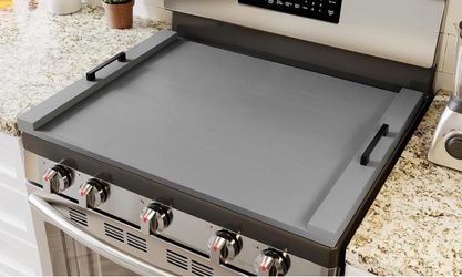 SpaceAid Noodle Board Stove Kitchen Cover with Handles, Top Covers for Gas Burners and Electric Stove, Oven Decor Tray for Countertop Gray Bamboo