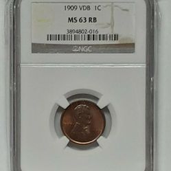 1909 VDB Wheat Cent (MS63 RB)