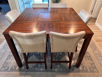 Dark Brown Dining Table & 6 Chairs