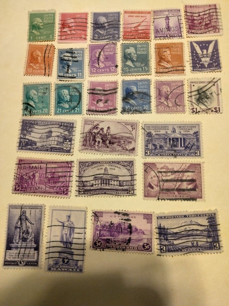 29 Early U.S. Stamps 
