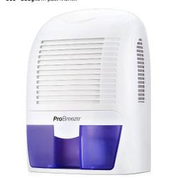  Breeze Electric Mini Dehumidifier, 2200 Cubic Feet (250 sq ft), Compact and Portable for High Humidity in Home, Kitchen, Bedroom, Basement, Caravan, 