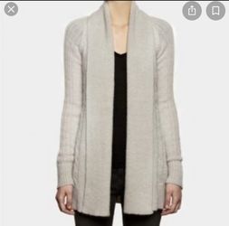 All Saints Sago Open-Front Silk Blend Gray Women’s Cardigan Size 4 