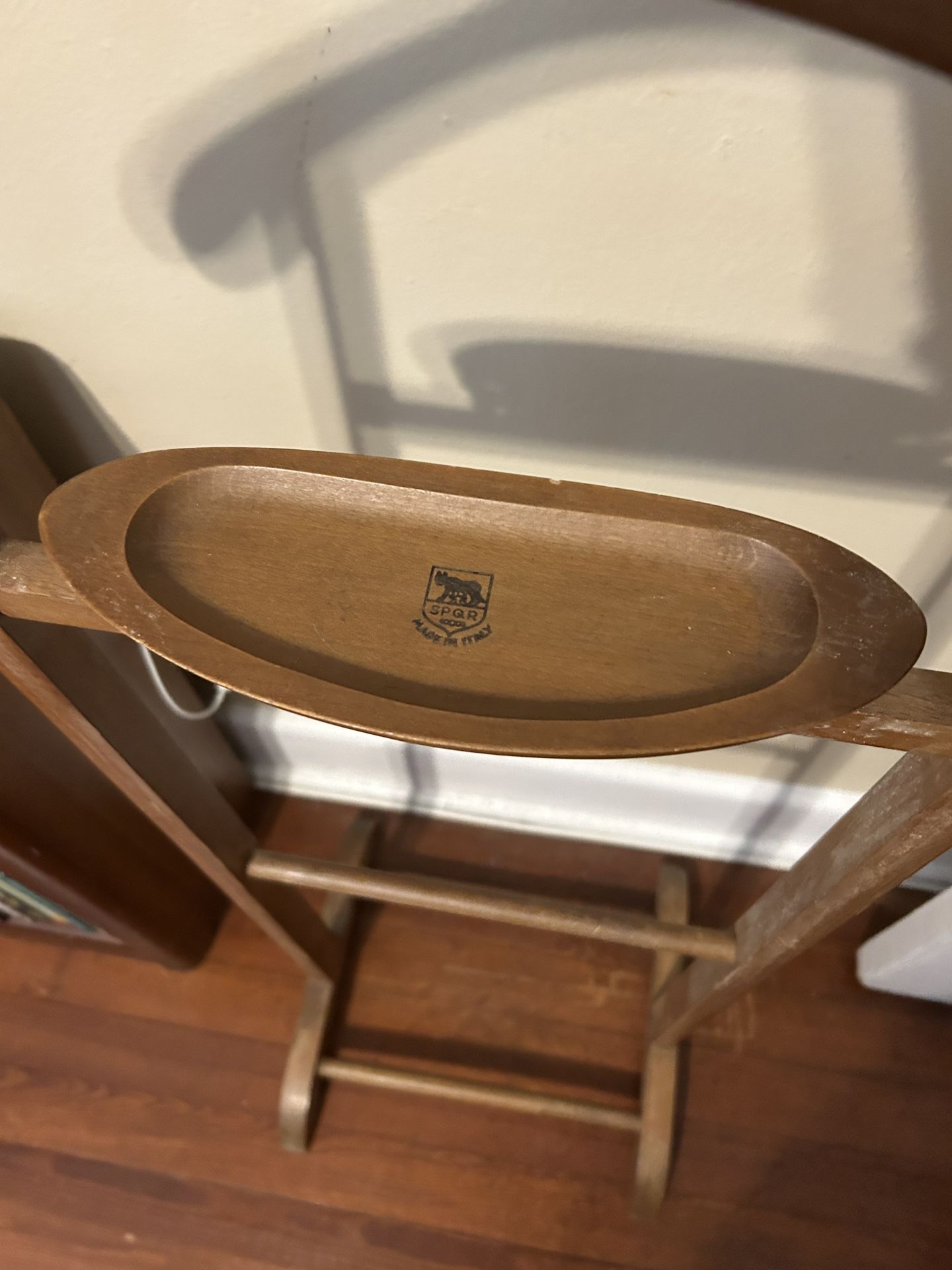Vintage mid-century Wood silent, butler, valet 4 foot tall clothing rack made in Italy