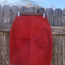 Vintage Don't Stop Suede Red Skirt 