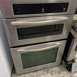 Kitchen Aid 30” Microwave Oven Combo In Stainless Steel Used