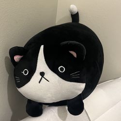 Plush Animal Soft Cute Rare Daiso Japanese BLACK & WHITE Plush Cat Toy at 15" In Very Good Condition. Comes from a Smoke Free & Pet Free Home!!