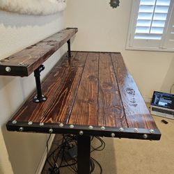 Rustic Electric Stand Up Desk Dual Motor