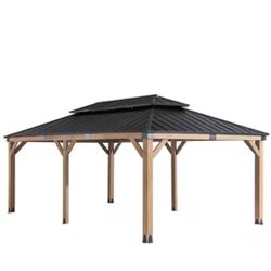 12-ft x 20-ft Black/Grey Rectangle Semi-permanent Hardtop Steel Roof