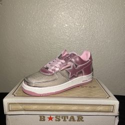 Bapesta Star Pink Transparent Shoes