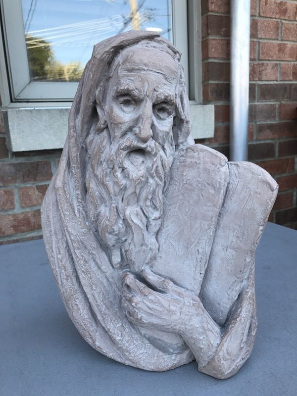 Vintage Bust of Moses Sculpture by Arnold Henry Bergier / Leonardo Artworks Inc.'67