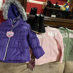 3 year old toddler girl sweater, jacket and boots