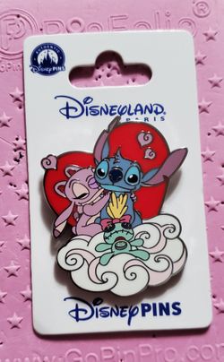 Disney Disneyland Paris Stitch And Angel Heart On Clouds Pin 2026 Single