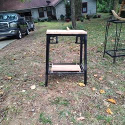 Small Wooden Metal Table