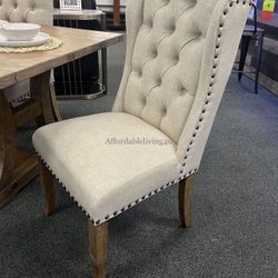 Beige Wingback Dining Chairs Set Of 2 Brand New In Box 