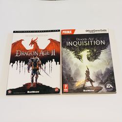 Lot of 2 Dragon Age II and Inquisition Official Strategy Guide Prima Piggyback BioWare EA USED