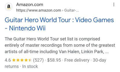 Guitar Hero World Tour, Games