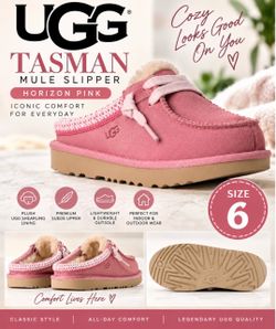 UGG Tasman Mule Slipper Horizon Pink, Size 6