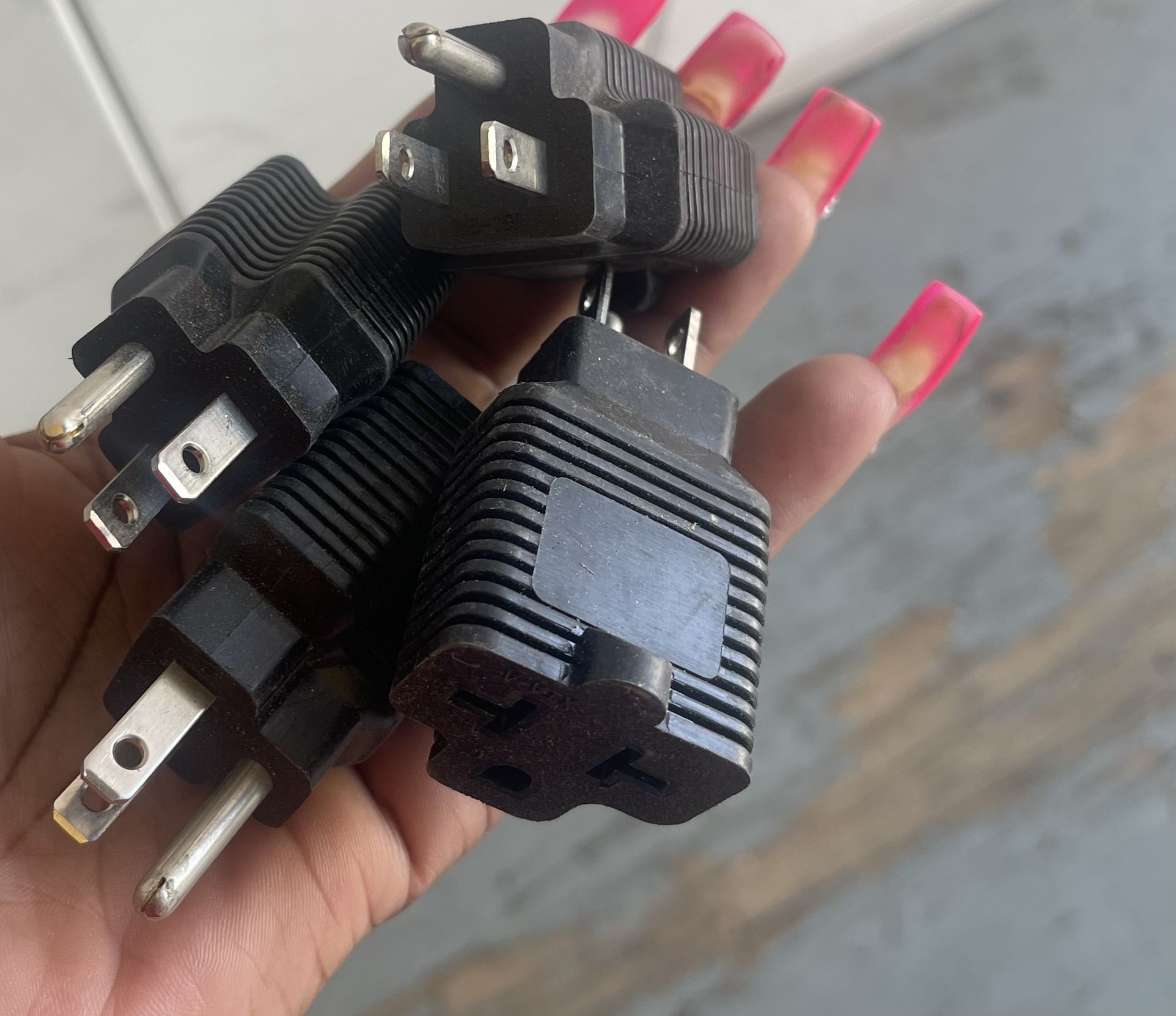 Household AC Plug Amp T Blade Adapter (4)