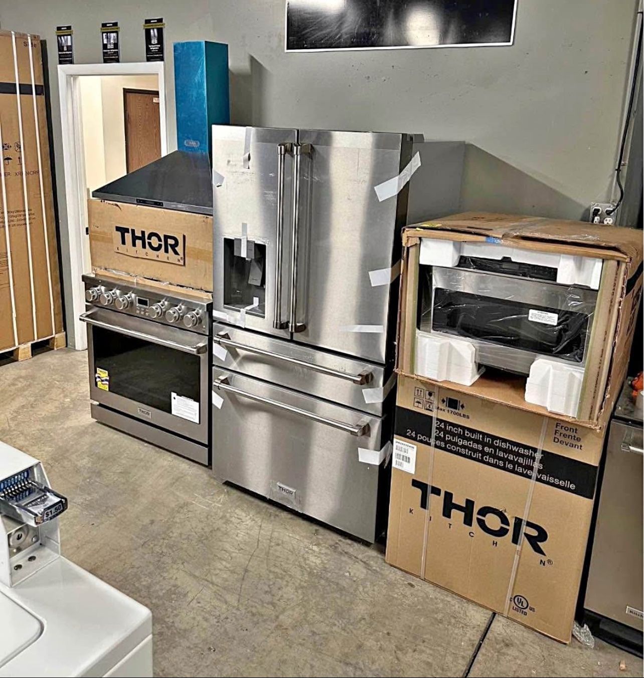 Thor Kitchen Package refrigerator Dishwasher 36 Gas Stove