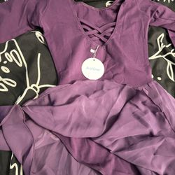 Girls Purple Ballet Dress Size 12/14 (150)