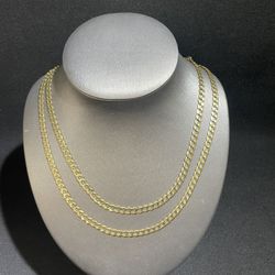 10 Karat Gold Curb Link Chain 22” Long