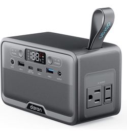 DARAN Portable Power Station 89.6Wh LiFePO4 Battery 100W(200W Peak) Solar Power Bank, Portable Charger Small Generator with AC Outlets & PD Fast Charg