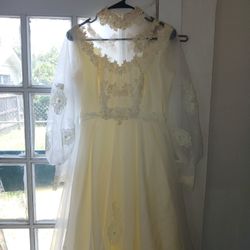 Vintage  Wedding Dress,  Beige,