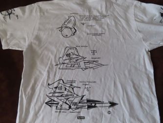 SUPREME RAMMELLZEE TAG BOMBERISM GRAFFITI BOX LOGO TEE SHIRT WHITE BLACK MEDIUM for Sale in Mustang Ridge TX OfferUp
