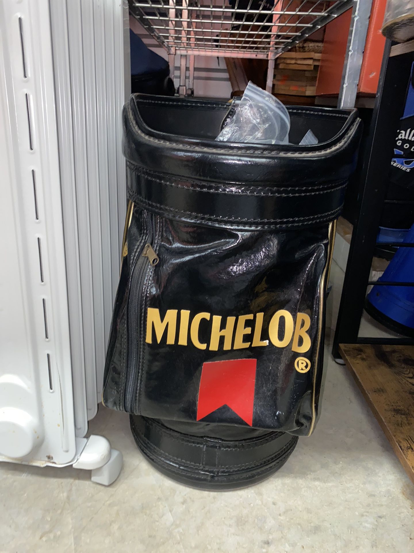 Michelob Golf Caddy Leather Bag 