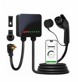 Spark Level 2 EV Charger, 40A 240V NEMA 14-50 Plug, Charging Station, WiFi App Control, J1772, UL & ETL Certified, 25FT Cables, 5-Year Warranty