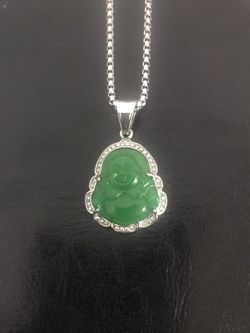 Stainless Steel Buddha Pendant With Chain .