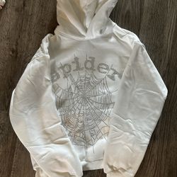 White Rhinestone Spider Hoodie