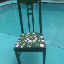 Pink ROSES Emerald Green Accent Desk Chair.