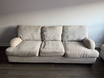 3-Seat Fabric Sofa Beige