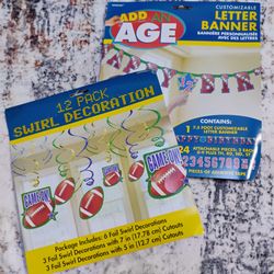 Football Party Decoration Bundle – Swirls & Banner