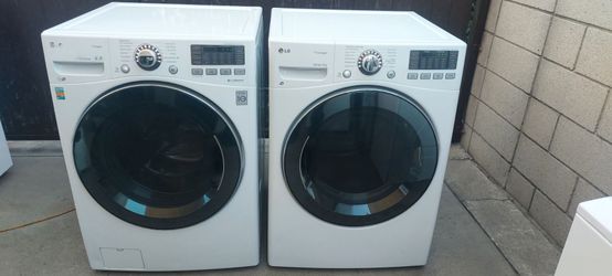 LG Steam Front Load Washer And Gas Dryer