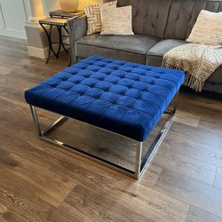 Large Blue Ottoman