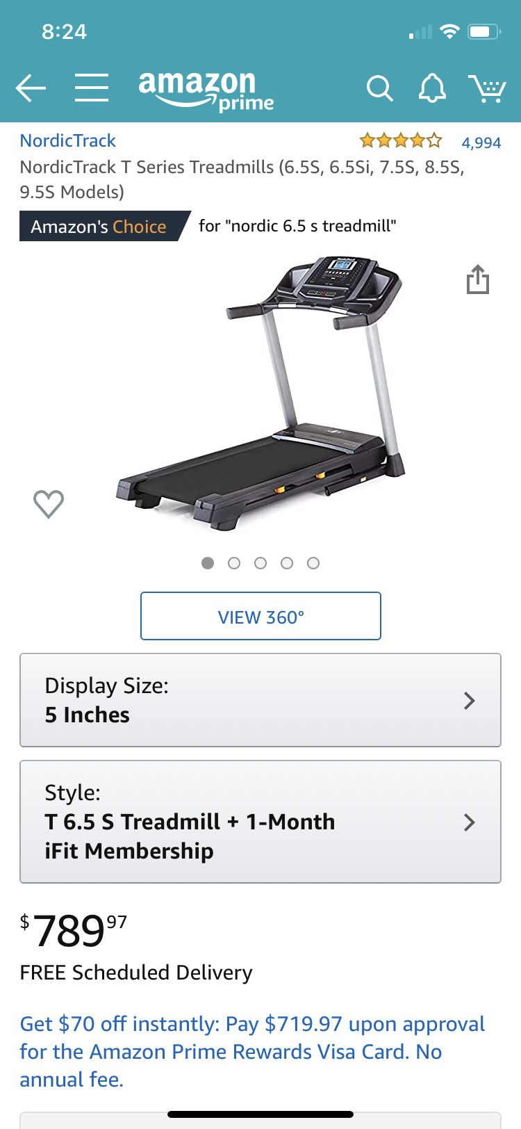 Nordictrack treadmill 6.5s brand new